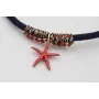 Pulsera de cordón trenzado azul marino con nudo ma