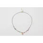 Collar hilo micro driza azul,rojo y dorado con nud
