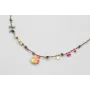 Collar hilo micro driza azul,rojo y dorado con nud