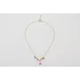 Collar cadena eslabón ovalado dorado mate con colg