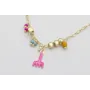 Collar cadena eslabón ovalado dorado mate con colg
