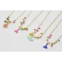 Collar cadena eslabón ovalado dorado mate con colg