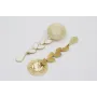 Pendientes acero inoxidable perno sol oro con colg