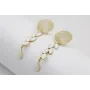 Pendientes acero inoxidable perno sol oro con colg