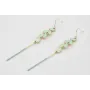 Pendientes acero inoxidable gancho rama pétalos es