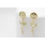 Pendientes acero inoxidable perno disco sol con pa