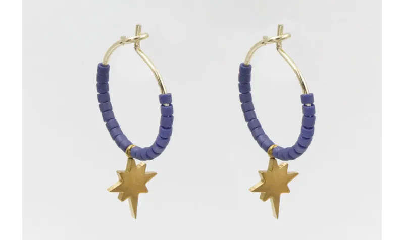 Pendientes acero inoxidable aro pequeño con miyuki