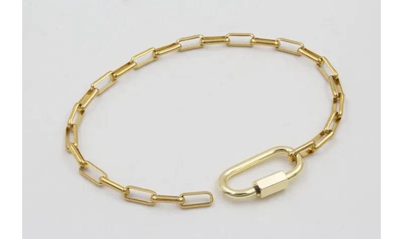 Pulsera acero inoxidable cadena eslabón rectangulo