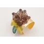 Brazalete rigido con alas mariposa esmalte marrón 