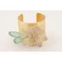 Brazalete rigido con alas mariposa esmalte marrón 