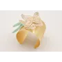 Brazalete rigido con alas mariposa esmalte marrón 