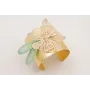 Brazalete rigido con alas mariposa esmalte marrón 