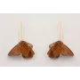 Pendientes perno pivote dorado mate con alas redon
