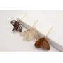 Pendientes perno pivote dorado mate con alas redon