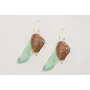 Pendientes aro con bolita dorado mate colgantes al