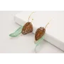 Pendientes aro con bolita dorado mate colgantes al