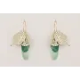Pendientes aro mediano dorado mate con colgante al