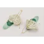 Pendientes aro mediano dorado mate con colgante al