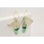 Pendientes aro mediano dorado mate con colgante al