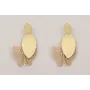 Pendientes perno ovalo dorado mate con colgante ov