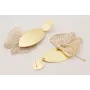 Pendientes perno ovalo dorado mate con colgante ov