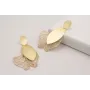 Pendientes perno ovalo dorado mate con colgante ov