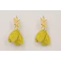 Pendientes perno hojas doradas mates con alas redo