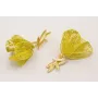 Pendientes perno hojas doradas mates con alas redo