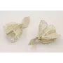 Pendientes pétalo color beige con colgante alas re