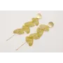 Pendientes perno disco dorado mate con cadena list
