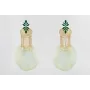 Pendientes perno pétalos esmaltaldos verde ingles 