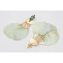 Pendientes perno pétalos esmaltaldos verde ingles 