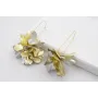 Pendientes eslabón dorado mate con burruño de lent