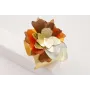 Brazalete con rosetón de lentejuelas, doradas,verd