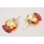 Pendientes lentejuelas dorada,naranja y morada con