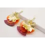 Pendientes lentejuelas dorada,naranja y morada con