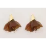 Pendiestes pluma con forma conica con flor de lent