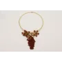 Collar lámina dorada mate forrado de perlas con fl