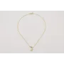 Collar cadena de eslabón pequeño dorado mate con c