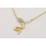 Collar cadena de eslabón pequeño dorado mate con c