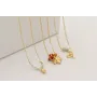 Collar cadena de eslabón pequeño dorado mate con c