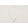 Collar cadena zig-zag dorada mate con colgante ser