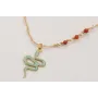 Collar cadena zig-zag dorada mate con colgante ser
