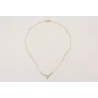 Collar cadena eslabón y micro bola dorada mate con