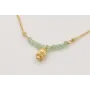 Collar cadena eslabón y micro bola dorada mate con