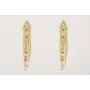 Pendientes triangular flecos dorado mate con tira 