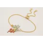 Pulsera cadena eslabón plano con centro de burruño