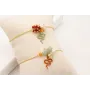 Pulsera cadena eslabón plano con centro de burruño