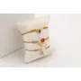 Pulsera cordón marrón claro nudo serpiente con bur