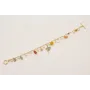 Pulsera cadena medio eslabón dorado mate con colga